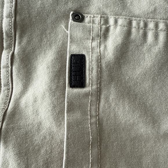 HUE Ripped Tan Denim Hi-Rise Jeans Pull On Preowned Size Large See Photos - Picture 7 of 8